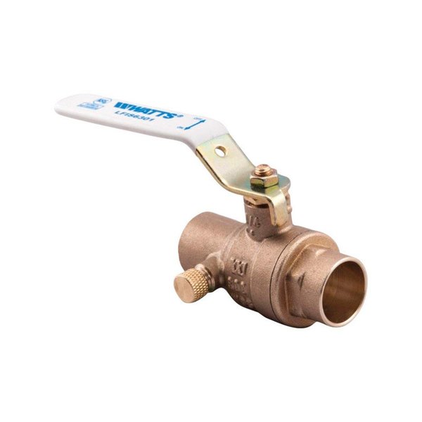 Watts 0.5 in. Dia. Brass Ball Valve with Drain 4867735